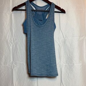 Lululemon Swiftly‎ Tech Racerback Tank Top Blue Heather Size 4 Gym Yoga Athletic